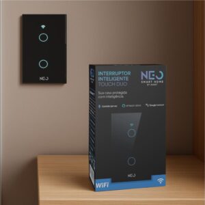 Interruptor Inteligente Wi-Fi Touch Neo 1 Botão Preto – Automação Residencial